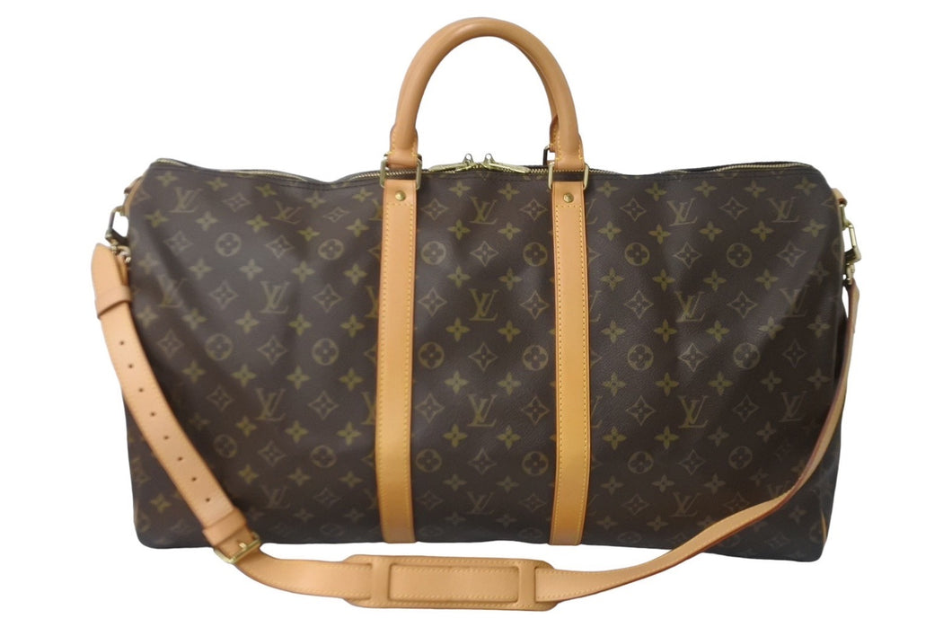 LOUIS VUITTON ルイヴィトン キーポルバンドリエール55 M41414 ボストンバッグ モノグラムキャンバス ブラウン 美品 中古 64494