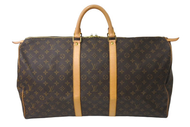 LOUIS VUITTON ルイヴィトン キーポル55 ボストンバッグ M41414 モノグラム ブラウン ゴールド金具 美品 中古 64496