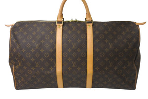 LOUIS VUITTON ルイヴィトン キーポル55 ボストンバッグ M41414 モノグラム ブラウン ゴールド金具 美品 中古 64496