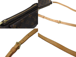LOUIS VUITTON ルイヴィトン ショルダーバッグ M51165 ヴィバシテPM ブラウン モノグラム ゴールド金具 美品 中古 64498