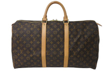 Load image into Gallery viewer, 極美品 LOUIS VUITTON ルイヴィトン キーポル50 ボストンバッグ モノグラム M41426 ブラウン ゴールド金具 中古 64499