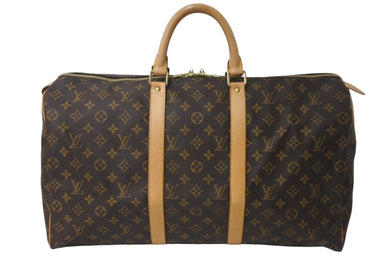 極美品 LOUIS VUITTON ルイヴィトン キーポル50 ボストンバッグ モノグラム M41426 ブラウン ゴールド金具 中古 64499