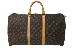 極美品 LOUIS VUITTON ルイヴィトン キーポル50 ボストンバッグ モノグラム M41426 ブラウン ゴールド金具 中古 64499