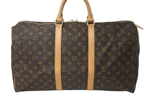 極美品 LOUIS VUITTON ルイヴィトン キーポル50 ボストンバッグ モノグラム M41426 ブラウン ゴールド金具 中古 64499