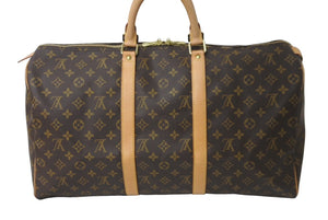 極美品 LOUIS VUITTON ルイヴィトン キーポル50 ボストンバッグ モノグラム M41426 ブラウン ゴールド金具 中古 64499
