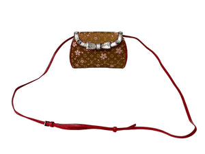 LOUIS VUITTON ルイ ヴィトン × 村上隆 ショルダーバッグ チェリーブロッサム グリオット M92589 ブラウン レッド 美品 中古 64502