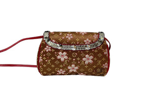 LOUIS VUITTON ルイ ヴィトン × 村上隆 ショルダーバッグ チェリーブロッサム グリオット M92589 ブラウン レッド 美品 中古 64502