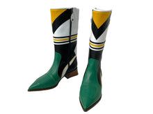 画像をギャラリービューアに読み込む, 未使用 LOUIS VUITTON ルイヴィトン フラッグスライン レザー ロングブーツ 2022年 クルーズコレクション マルチカラー サイズ39 中古 64505