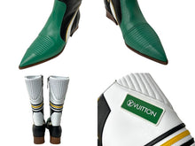 画像をギャラリービューアに読み込む, 未使用 LOUIS VUITTON ルイヴィトン フラッグスライン レザー ロングブーツ 2022年 クルーズコレクション マルチカラー サイズ39 中古 64505