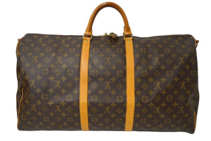 LOUIS VUITTON ルイ ヴィトン キーポルバンドリエール60 ボストンバッグ M41412 モノグラム PVC ヌメ革 レザー 美品 中古 64509
