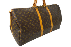 LOUIS VUITTON ルイ ヴィトン キーポルバンドリエール60 ボストンバッグ M41412 モノグラム PVC ヌメ革 レザー 美品 中古 64509