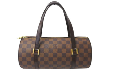 LOUIS VUITTON ルイヴィトン パピヨンPM 26 ハンドバック ダミエ N51304 筒型 ドラム型 エベヌ ブラウン 美品 中古 64510