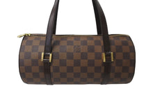 Load image into Gallery viewer, LOUIS VUITTON ルイヴィトン パピヨンPM 26 ハンドバック ダミエ N51304 筒型 ドラム型 エベヌ ブラウン 美品 中古 64510