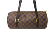 Load image into Gallery viewer, LOUIS VUITTON ルイヴィトン パピヨンPM 26 ハンドバック ダミエ N51304 筒型 ドラム型 エベヌ ブラウン 美品 中古 64510
