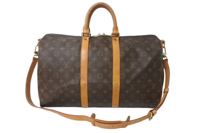 LOUIS VUITTON ルイヴィトン ボストンバッグ キーポルバンドリエール45 モノグラム M41418 ブラウン ゴールド金具 美品 中古 64512