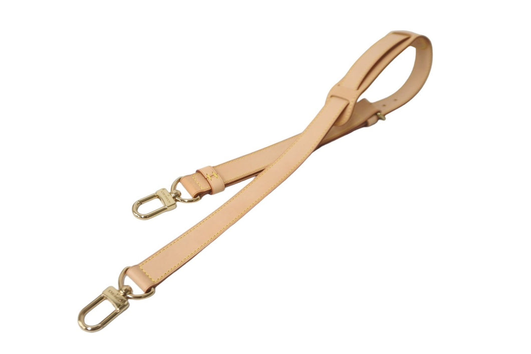 新品同様 LOUIS VUITTON ルイヴィトン ショルダーストラップ ナチュラル ベージュ ヌメ革 ゴールド金具 中古 64513
