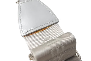 CHANEL シャネル ショルダーストラップ ココマーク グレー シルバー レザー 美品 中古 64515