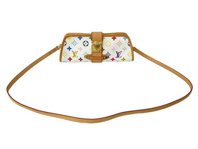 極美品 LOUIS VUITTON ルイヴィトン バッグ シャーリー 村上隆 モノグラムマルチカラー ホワイト M40049 ゴールド金具 中古 64523