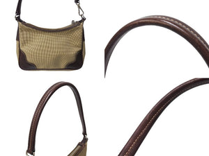 PRADA プラダ ホーボー ハンドバック ロゴ ジャガード ワンショルダー キャンバス シルバー金具 BR3423 ベージュ 美品 中古 64531 
