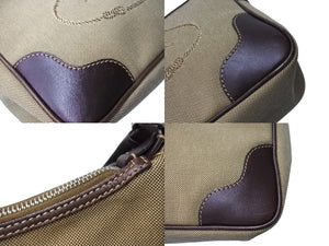PRADA プラダ ホーボー ハンドバック ロゴ ジャガード ワンショルダー キャンバス シルバー金具 BR3423 ベージュ 美品 中古 64531 