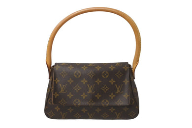 LOUIS VUITTON ルイヴィトン ハンドバッグ ミニルーピング モノグラムキャンバス ブラウン M51147 美品 中古 64532