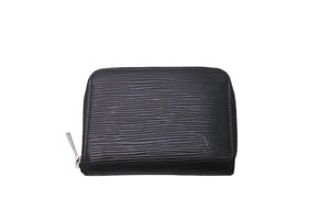 LOUIS VUITTON ルイヴィトン ジッピー コインパース M60152 エピレザー コインケース ブラック シルバー金具 美品 中古 64538