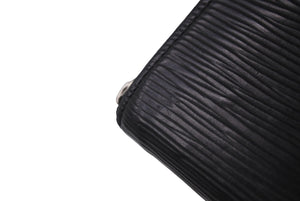 LOUIS VUITTON ルイヴィトン ジッピー コインパース M60152 エピレザー コインケース ブラック シルバー金具 美品 中古 64538