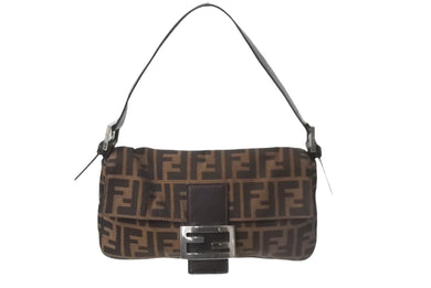 FENDI フェンディ マンマバケット ハンドバッグ ズッカ柄 ズッカブラウン シルバー金具 美品 中古 64543 