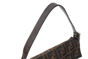 FENDI フェンディ マンマバケット ハンドバッグ ズッカ柄 ズッカブラウン シルバー金具 美品 中古 64543 