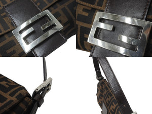 FENDI フェンディ マンマバケット ハンドバッグ ズッカ柄 ズッカブラウン シルバー金具 美品 中古 64543 