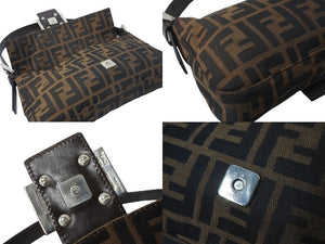 FENDI フェンディ マンマバケット ハンドバッグ ズッカ柄 ズッカブラウン シルバー金具 美品 中古 64543 