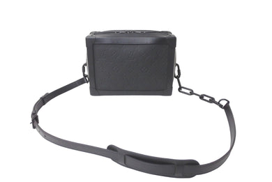 極美品 LOUIS VUITTON ルイヴィトン ショルダーバッグ ソフトトランク M55700 モノグラム トリヨンレザー ブラック 中古 64546