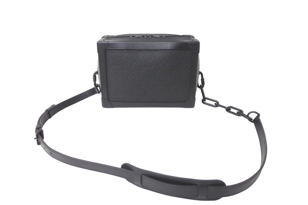極美品 LOUIS VUITTON ルイヴィトン ショルダーバッグ ソフトトランク M55700 モノグラム トリヨンレザー ブラック 中古 64546