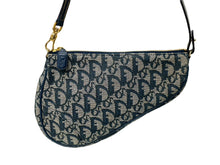 Load image into Gallery viewer, Christian Dior クリスチャンディオール ワンショルダーバッグ サドルポーチ トロッター MC1001 ネイビー ゴールド金具 美品 中古 64551