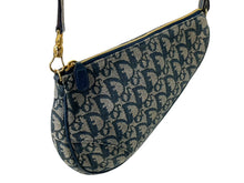 Load image into Gallery viewer, Christian Dior クリスチャンディオール ワンショルダーバッグ サドルポーチ トロッター MC1001 ネイビー ゴールド金具 美品 中古 64551