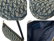 Load image into Gallery viewer, Christian Dior クリスチャンディオール ワンショルダーバッグ サドルポーチ トロッター MC1001 ネイビー ゴールド金具 美品 中古 64551