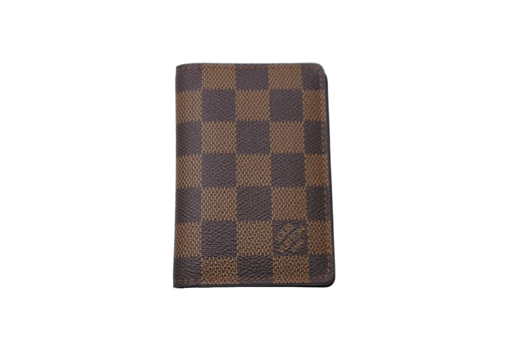 極美品 LOUIS VUITTON ルイヴィトン オーガナイザー ドゥ ポッシュ カードケース N61721 ダミエ エベヌ ブラウン エピレザー 中古 64558