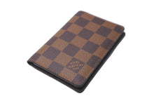 Load image into Gallery viewer, 極美品 LOUIS VUITTON ルイヴィトン オーガナイザー ドゥ ポッシュ カードケース N61721 ダミエ エベヌ ブラウン エピレザー 中古 64558