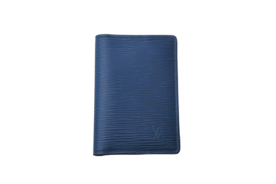 LOUIS VUITTON ルイヴィトン オーガナイザー ドゥ ポッシュ カードケース M60623 エピレザー ブルー イニシャル入り 美品 中古 64560