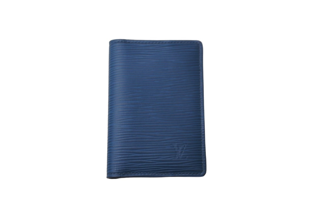 LOUIS VUITTON ルイヴィトン オーガナイザー ドゥ ポッシュ カードケース M60623 エピレザー ブルー イニシャル入り 美品 中古 64560