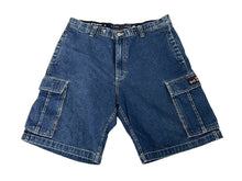 Load image into Gallery viewer, PHAT FARM ファットファーム ショートパンツ カーゴパンツ サイズ36 DP391300 デニム コットン ブルー 美品 中古 64568
