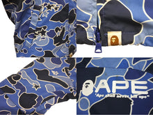 画像をギャラリービューアに読み込む, A BATHING APE アベイシングエイプ ナイロンジャケット サイズ130 キッズサイズ オールドエイプ ブルー ナイロン 良品 中古 64574 