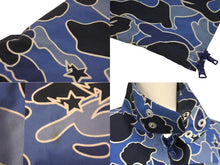 画像をギャラリービューアに読み込む, A BATHING APE アベイシングエイプ ナイロンジャケット サイズ130 キッズサイズ オールドエイプ ブルー ナイロン 良品 中古 64574 