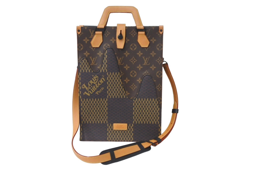極美品 LOUIS VUITTON ルイヴィトン × NIGO ニゴ― ダミエ ジャイアント モノグラム 2WAY トートバッグ N40355 中古 64581