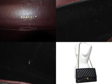 Load image into Gallery viewer, CHANEL シャネル Wフラップチェーンショルダーバッグ デカマトラッセ 33cm 14番台 ラムスキン ブラック ゴールド 美品 中古 64584