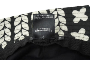 CHANEL シャネル バケットハット サイズM ココマーク スター No.5 カメリア コットン プリント ブラック ホワイト 総柄 美品 中古 64587