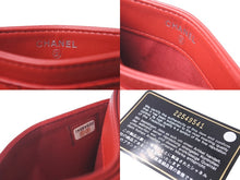 画像をギャラリービューアに読み込む, 新品未使用 CHANEL シャネル カードケース パスケース カメリア ココマーク ラムスキン 22番台 シルバー金具 レッド 中古 64588