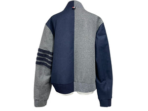 ThomBrowne トムブラウン ウールフェルトブルゾンジャケット 4BAR MJO030E-E0040-035 グレー ネイビー サイズ3 美品 中古 64591