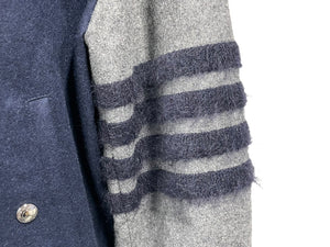 ThomBrowne トムブラウン ウールフェルトブルゾンジャケット 4BAR MJO030E-E0040-035 グレー ネイビー サイズ3 美品 中古 64591