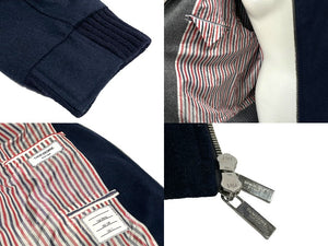 ThomBrowne トムブラウン ウールフェルトブルゾンジャケット 4BAR MJO030E-E0040-035 グレー ネイビー サイズ3 美品 中古 64591